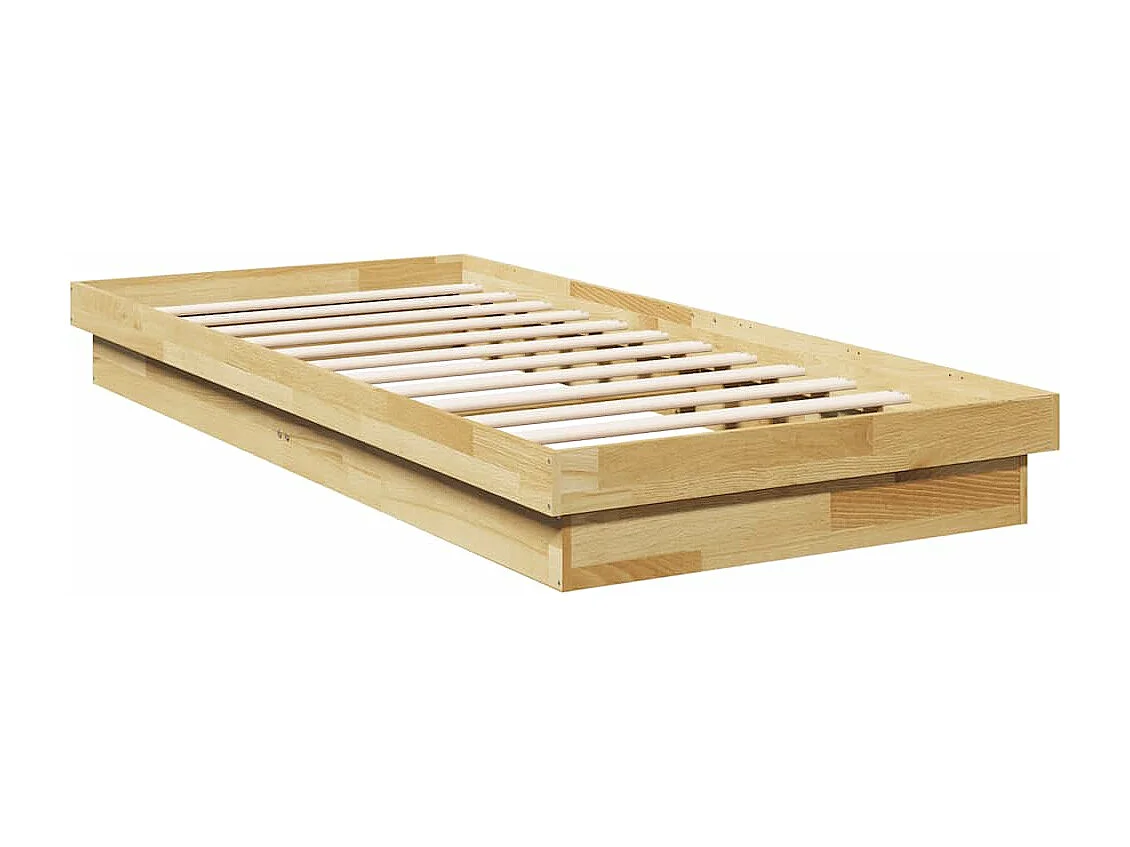Cadre de lit sans matelas 90x190 cm bois massif de chêne
