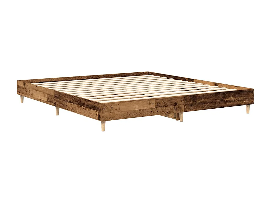Cadre de lit sans matelas vieux bois 200x200 cm bois ingénierie
