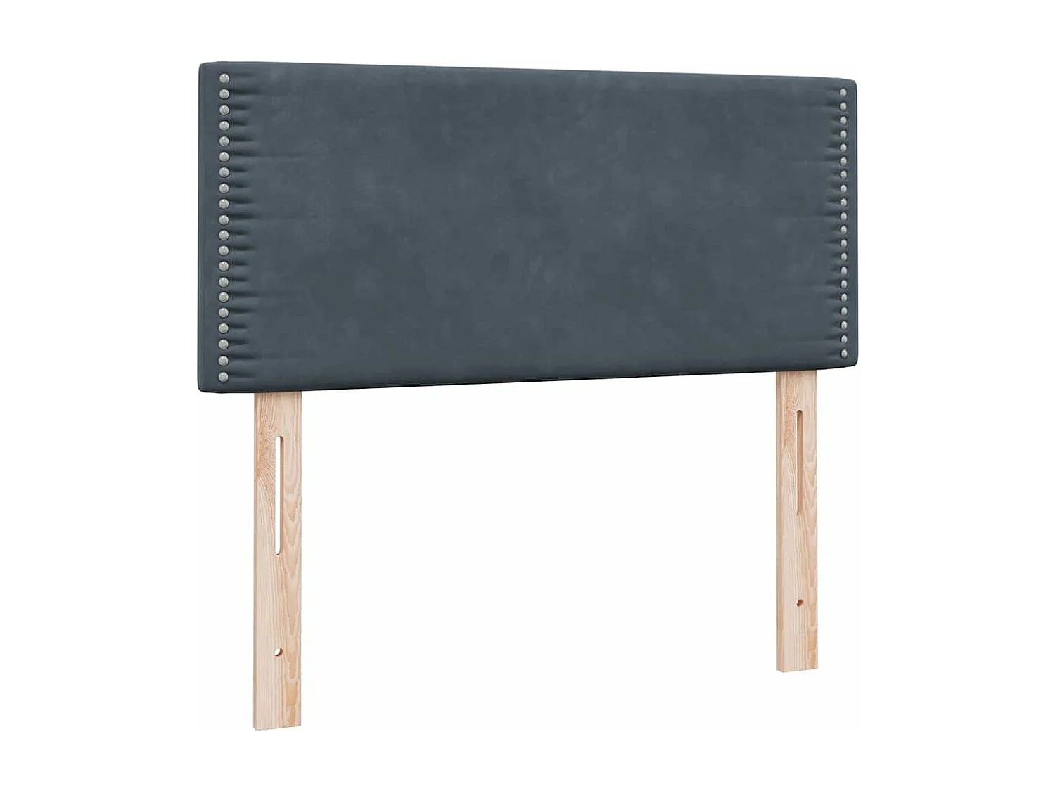 Sommier à lattes de lit et matelas gris foncé 90x210 cm velours