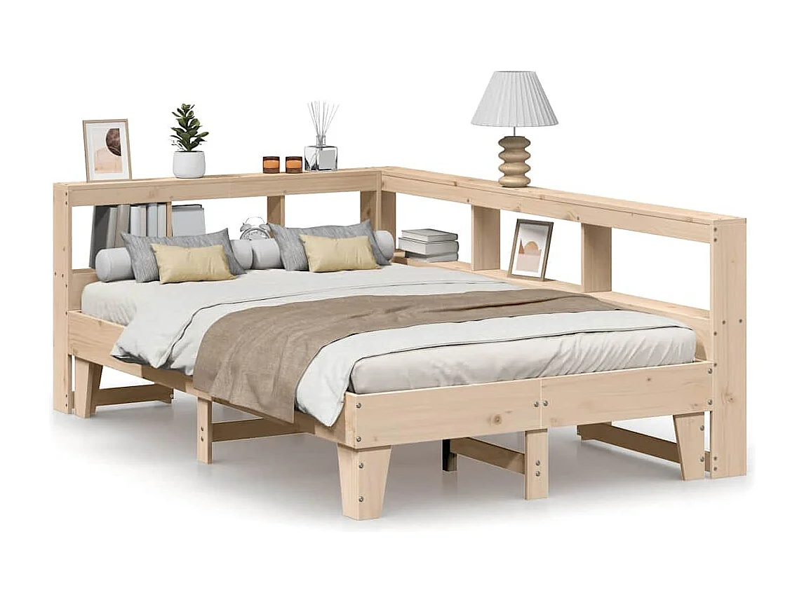 Cama com estante sem colchão 120x190 cm pinho maciço