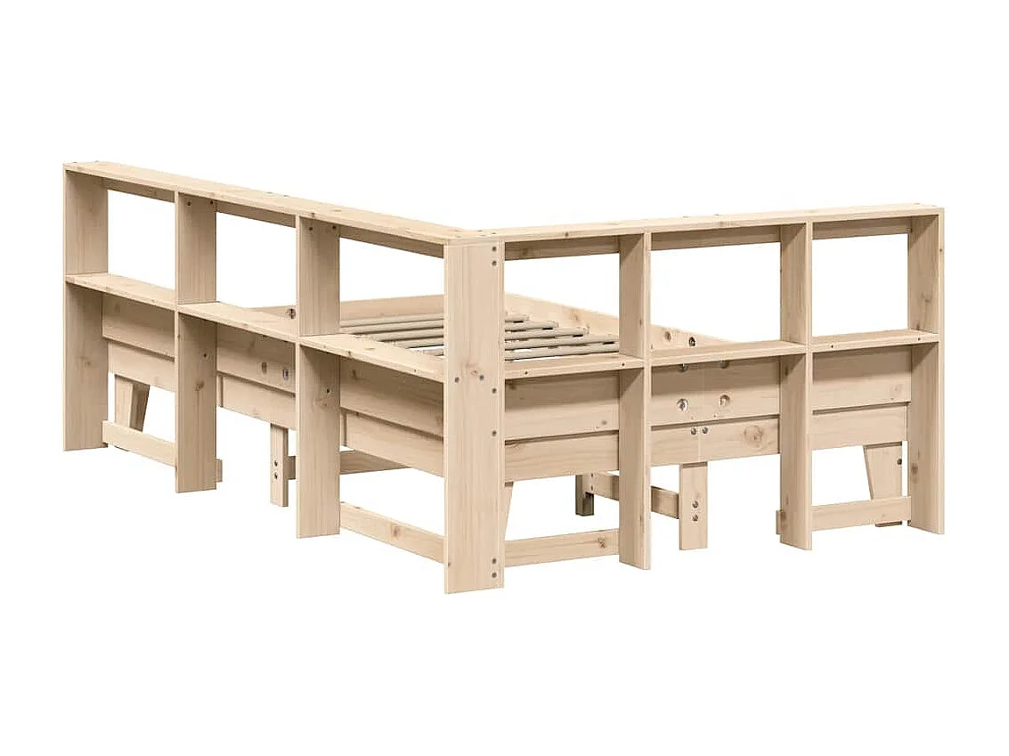 Cama com estante sem colchão 120x190 cm pinho maciço