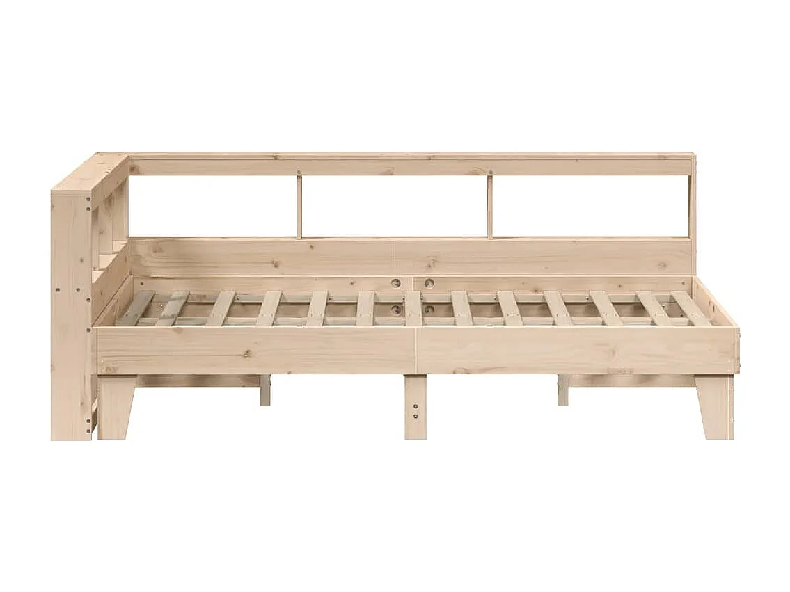 Bed met boekenkast zonder matras massief grenenhout 120x190 cm