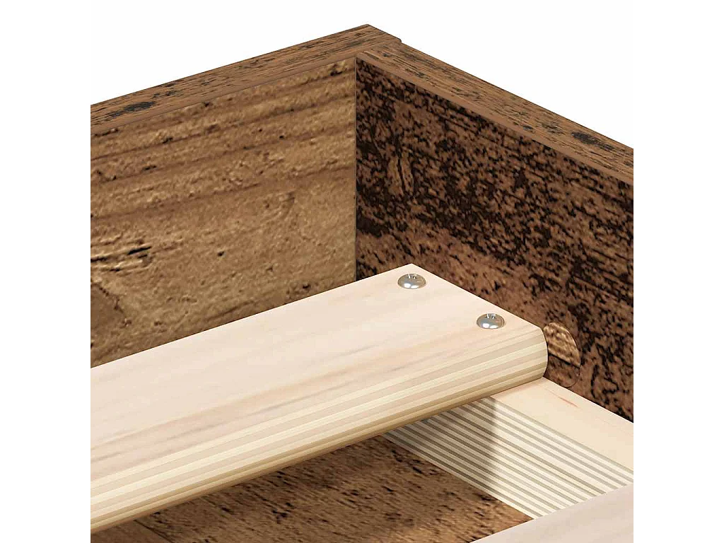 Cadre de lit sans matelas vieux bois 100x200 cm bois ingénierie