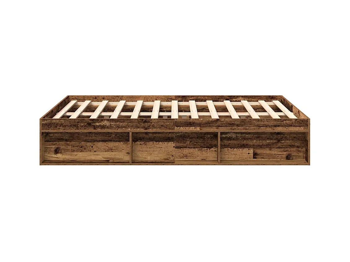 Cadre de lit sans matelas vieux bois 120x200 cm bois ingénierie