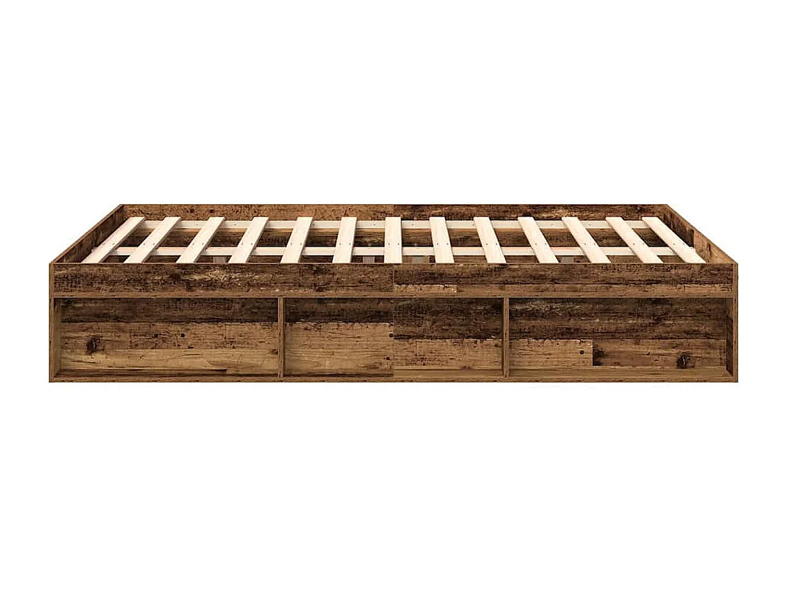 Cadre de lit sans matelas vieux bois 120x200 cm bois ingénierie