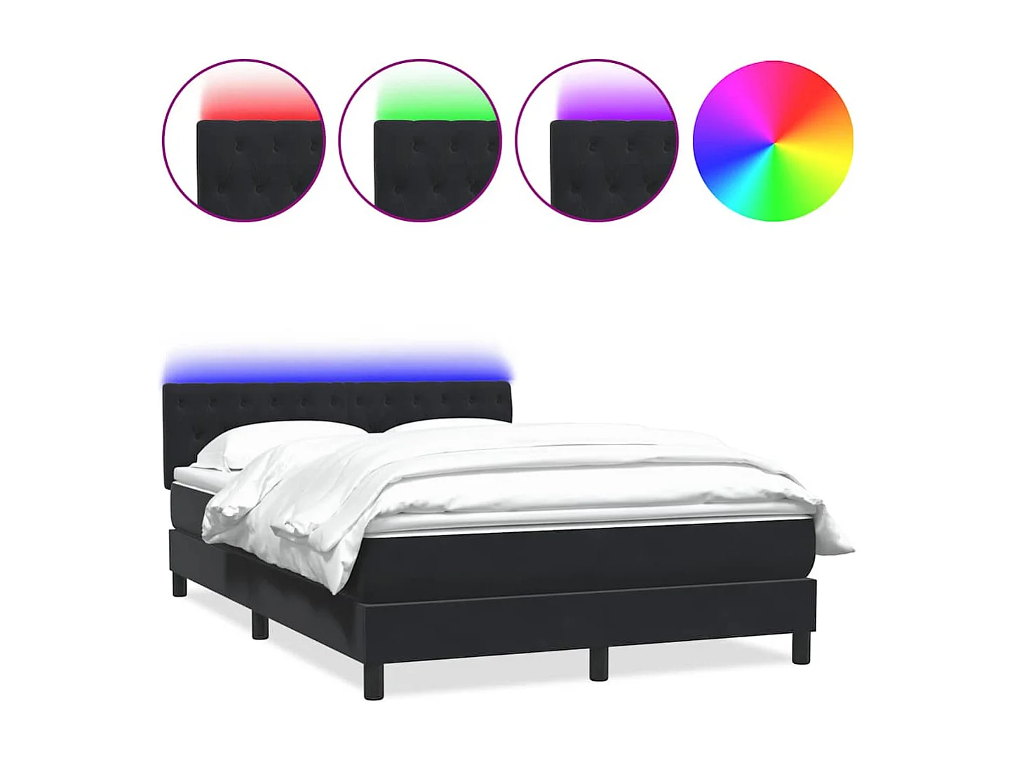 Cama com molas/colchão 160x220 cm veludo preto