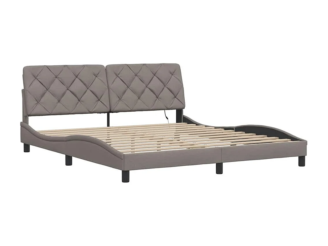 Estrutura de cama com LED sem colchão 180x200 cm tecido