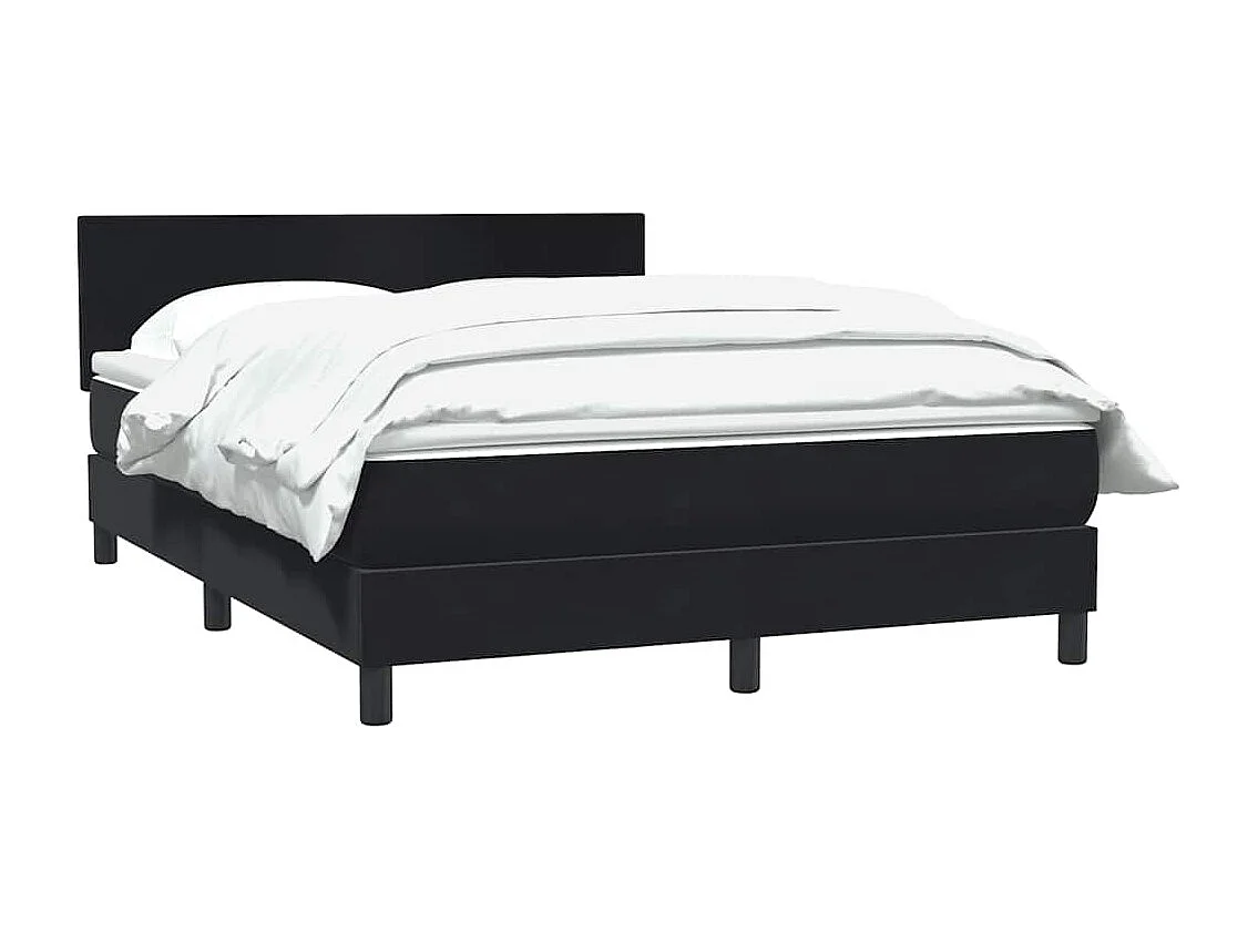 Cama box spring con colchón terciopelo negro 140x210 cm