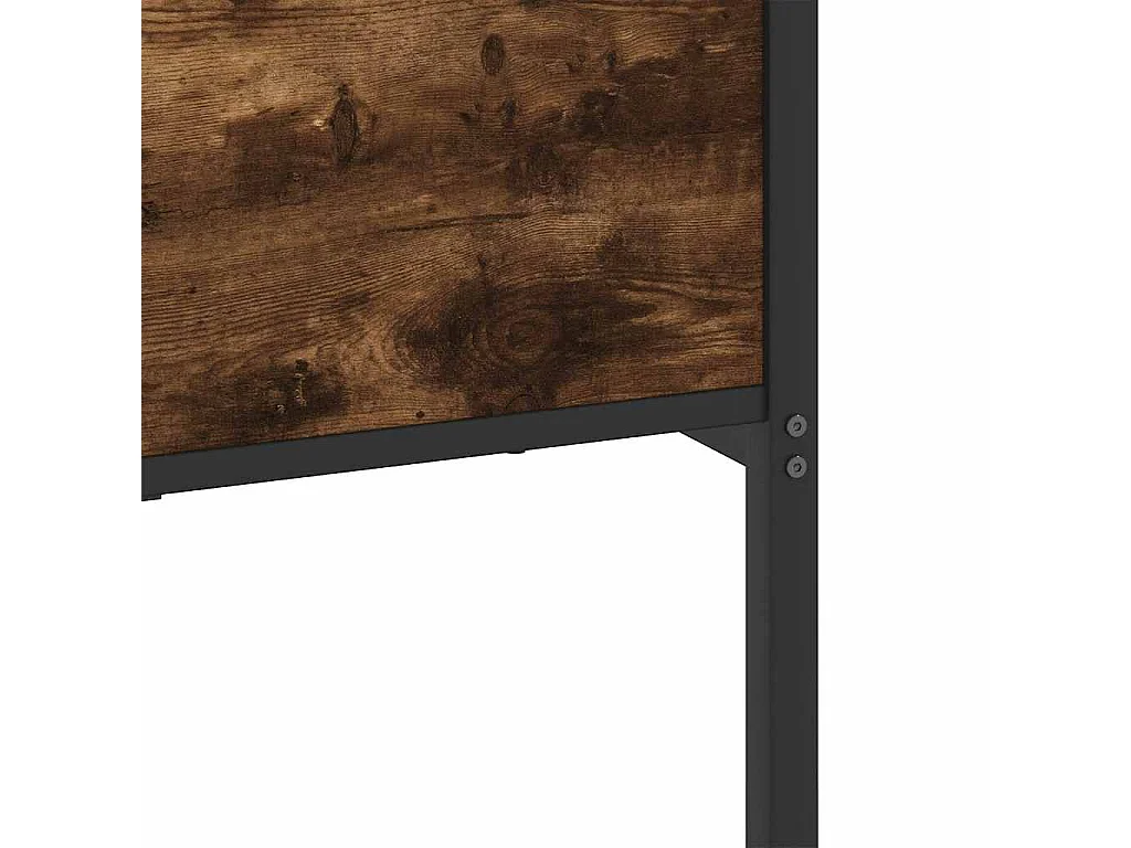 Cadre de lit en métal sans matelas chêne fumé 193x203 cm