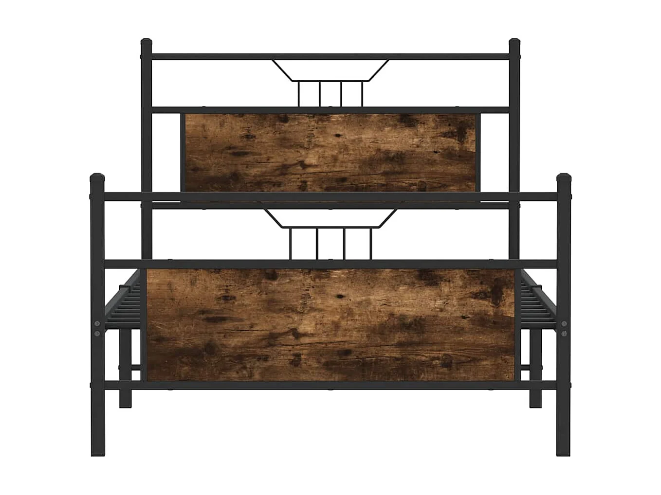 Estrutura de cama sem colchão 107x203 cm carvalho fumado