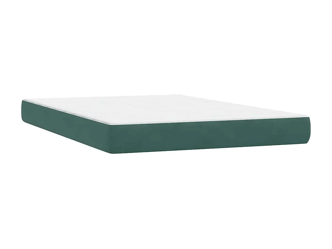 Boxspring met matras fluweel donkergroen 140x210 cm