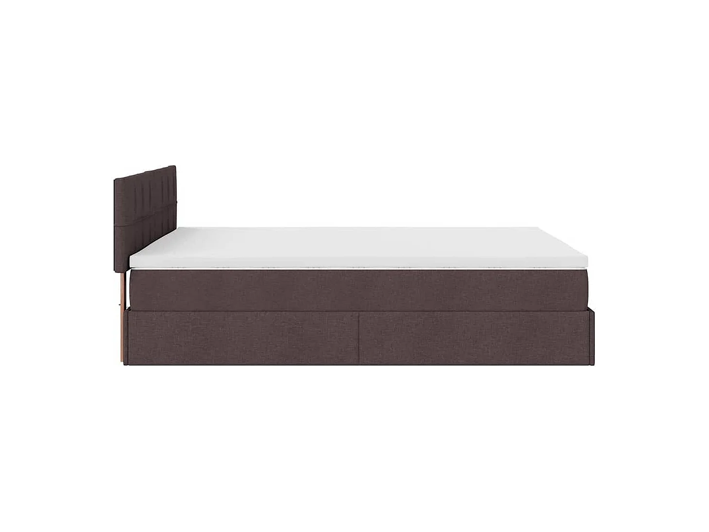 Estructura cama otomana colchón tela marrón oscuro 140x190cm