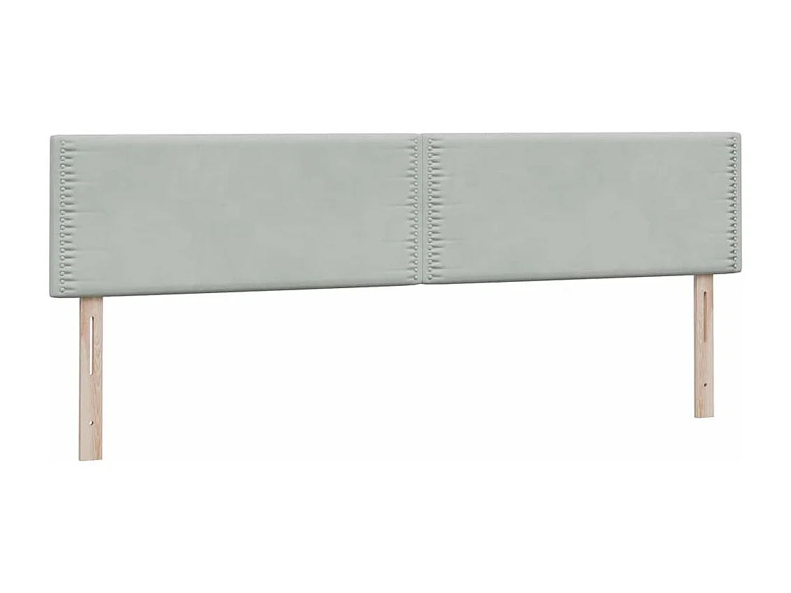 Cama box spring con colchón terciopelo gris claro 180x210 cm