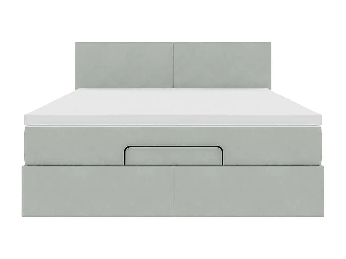 Estructura cama otomana con colchón gris claro 140x200cm