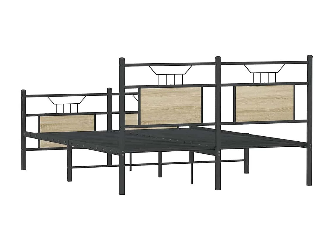 Estructura de cama sin colchón madera roble Sonoma 150x200 cm