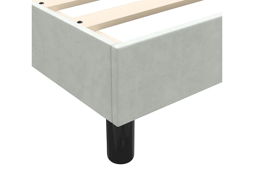 Cama com molas/colchão cinzento-claro 80x210 cm veludo