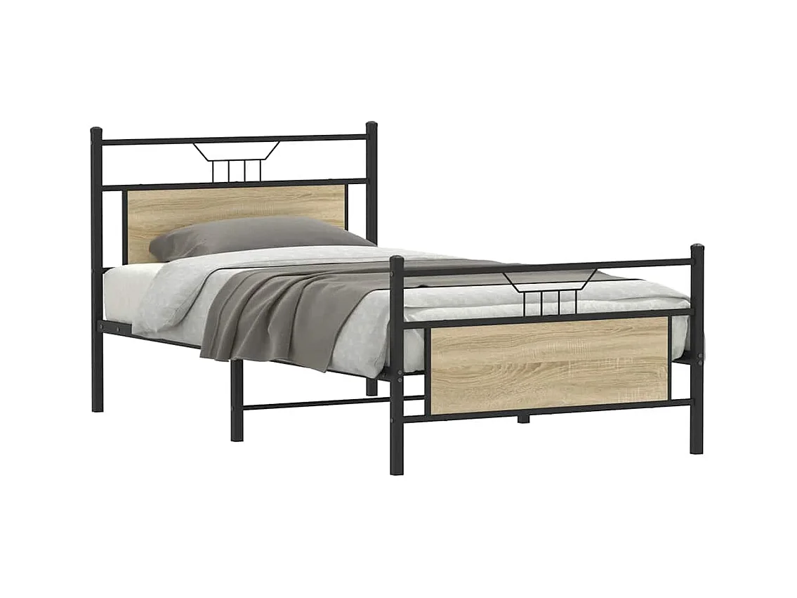 Cadre de lit sans matelas chêne sonoma 100x200 cm