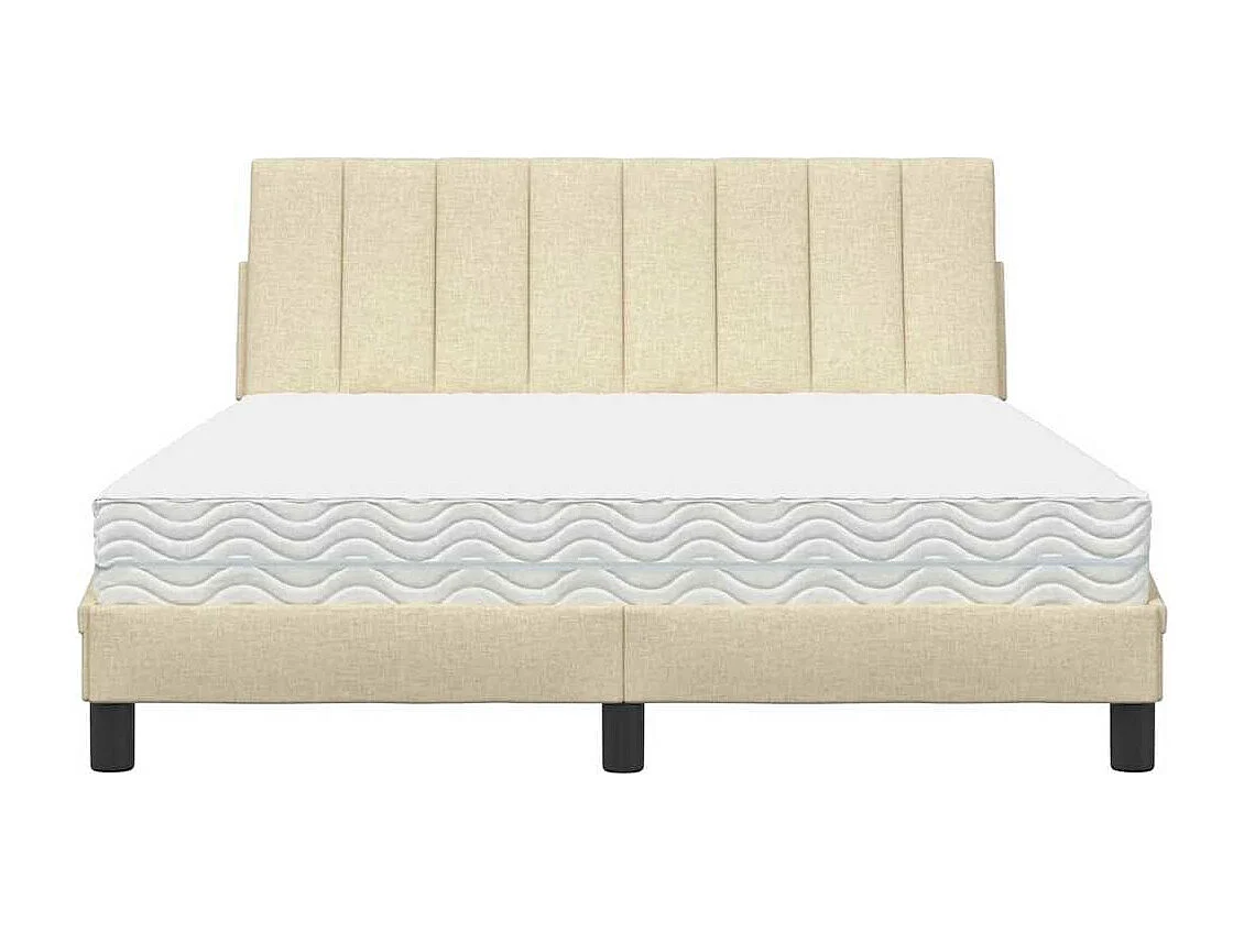 Bed met matras "Hanko" stof crèmekleurig 120x200 cm