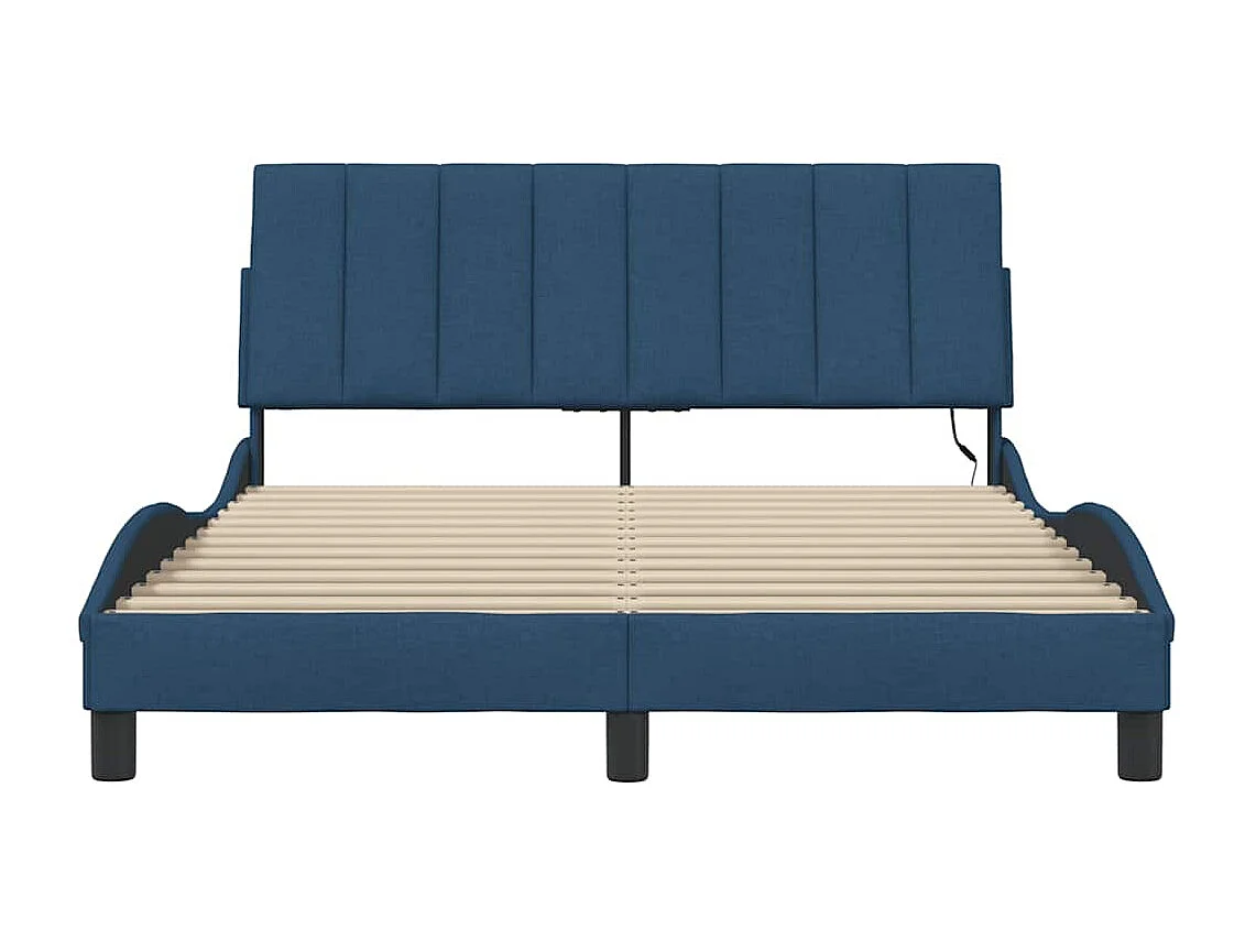 Estructura de cama sin colchón tela azul 120x200 cm