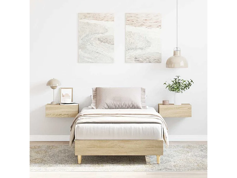 Estructura de cama sin colchón madera roble Sonoma 75x190 cm