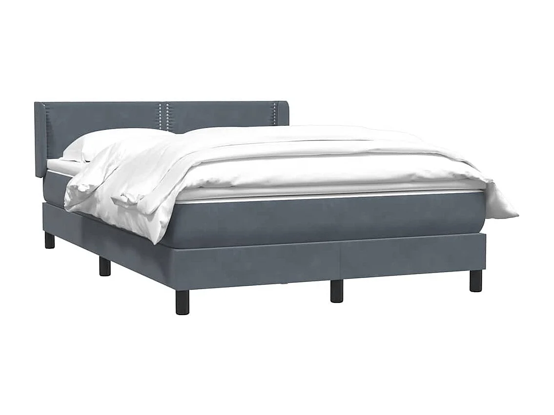 Boxspring met matras fluweel donkergrijs 140x210 cm