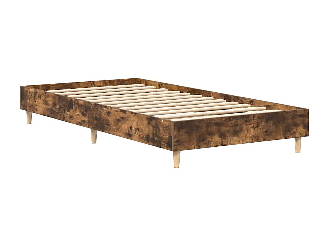 Cadre de lit sans matelas chêne fumé 90x200cm bois d'ingénierie