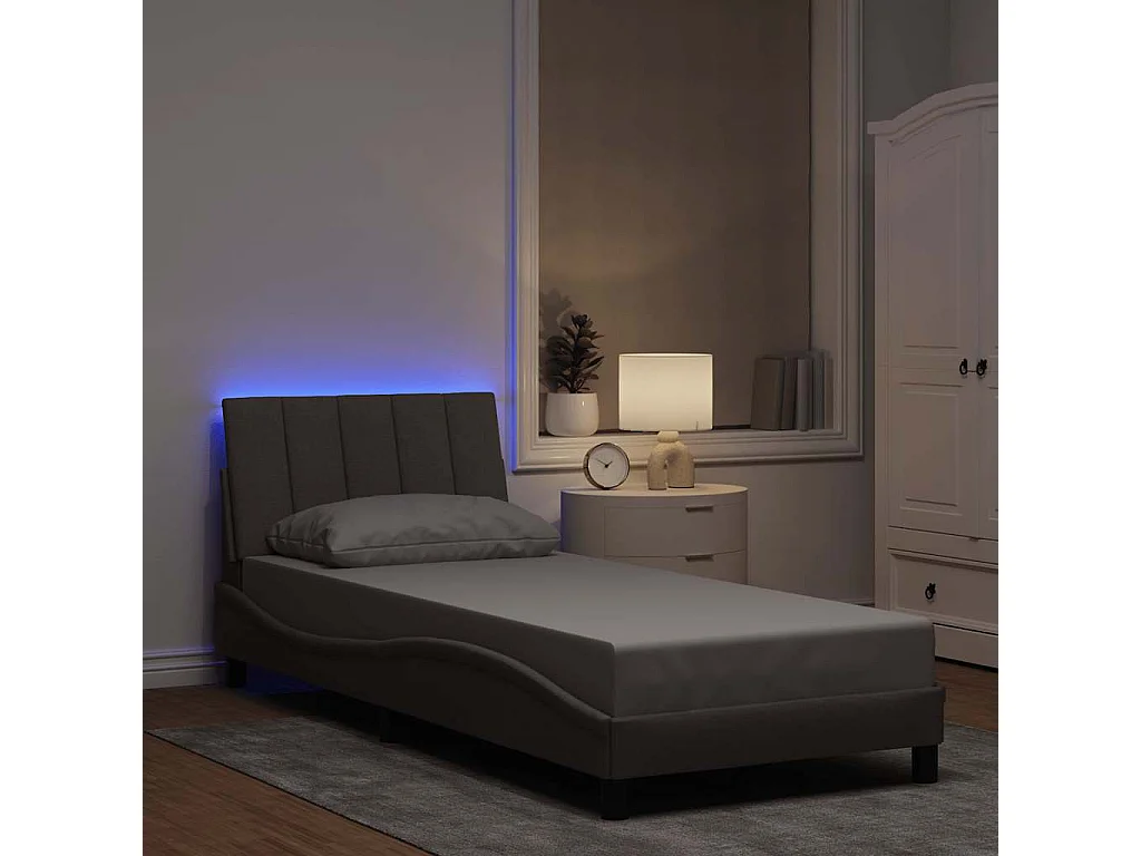 Bedframe zonder matras "Hanko" 90x200 cm stof taupe