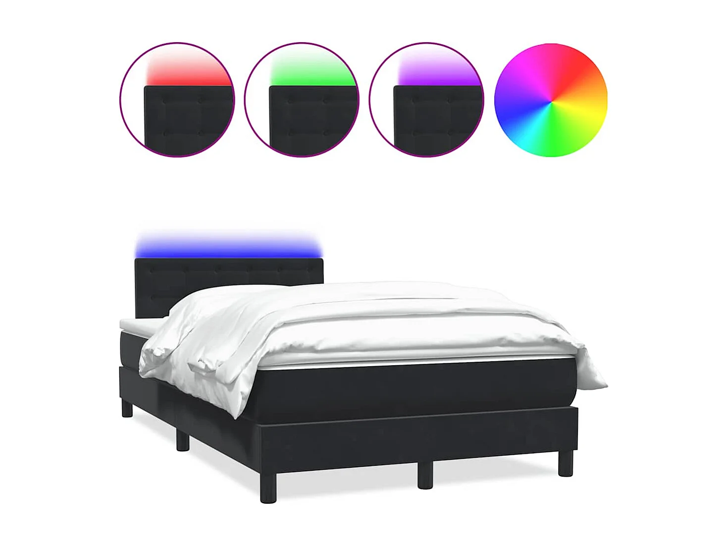 Boxspring met matras fluweel zwart 120x210 cm