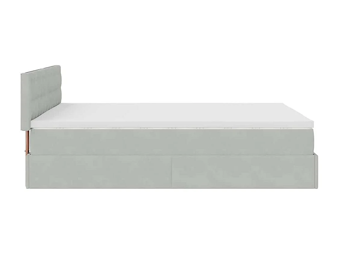 Estructura cama otomana con colchón gris claro 140x200cm