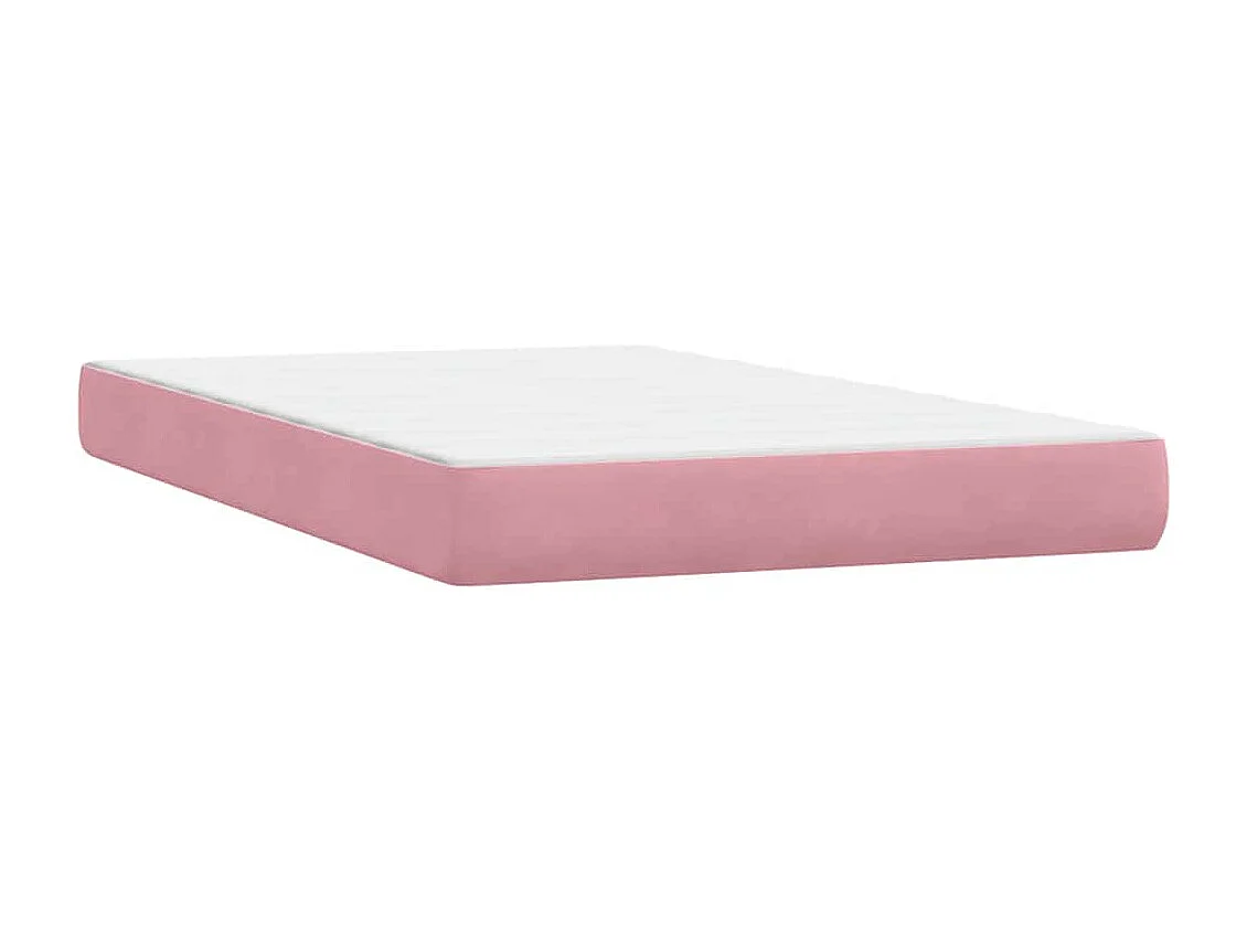 Boxspring met matras fluweel roze 120x220 cm