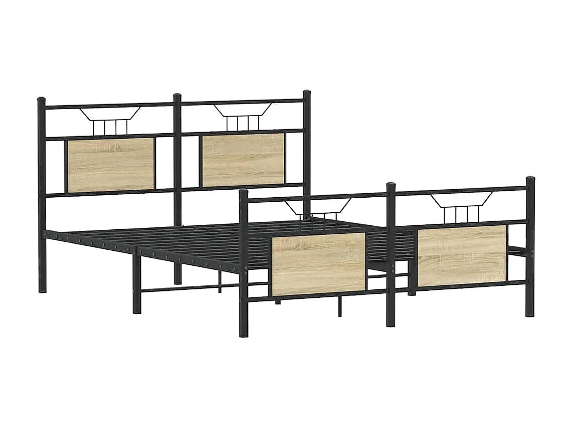 Cadre de lit sans matelas chêne sonoma 140x200 cm