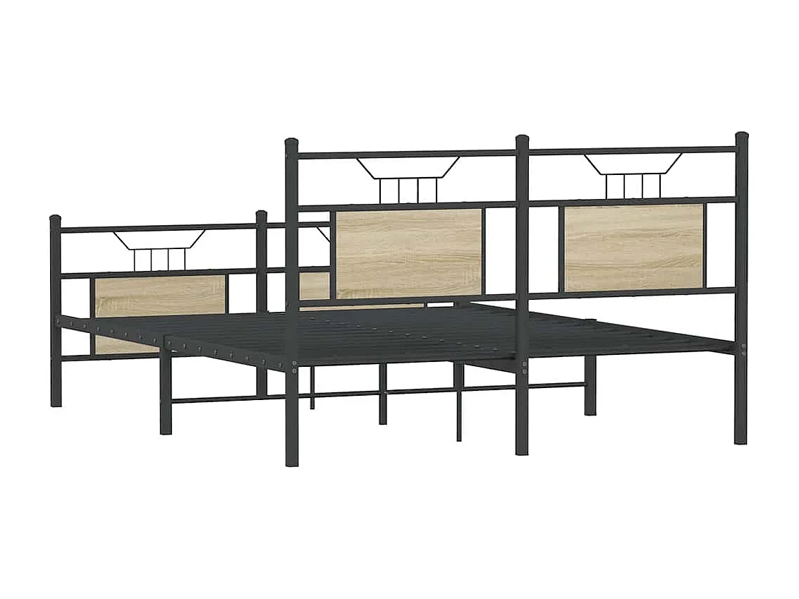 Cadre de lit sans matelas chêne sonoma 140x200 cm