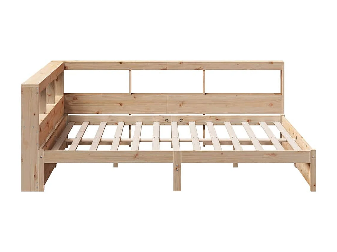 Lit bibliothèque sans matelas 140x190 cm bois de pin massif