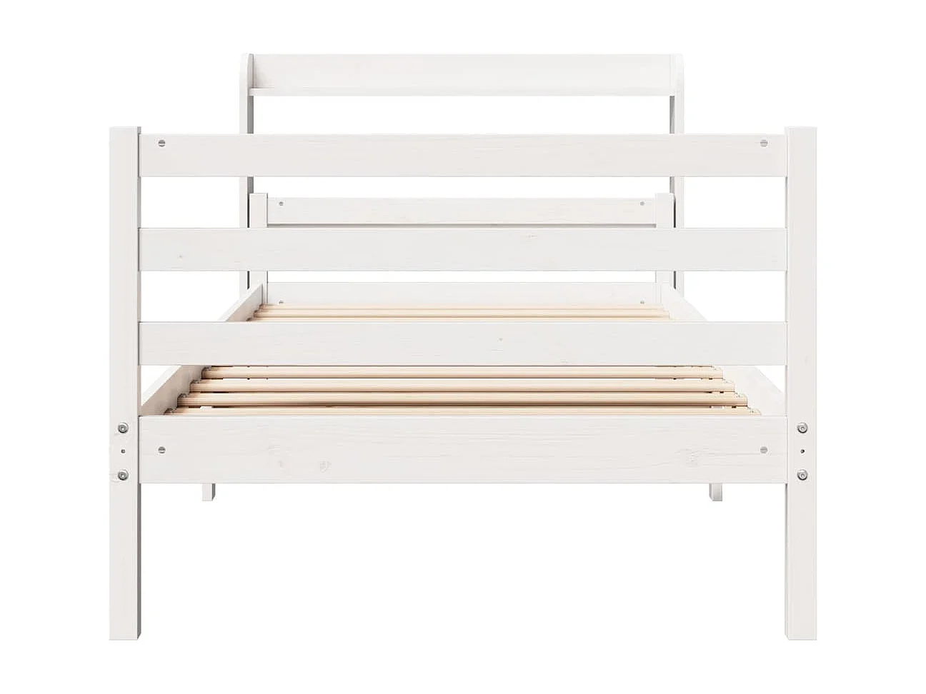 Estructura de cama con cabecero sin colchón blanco 100x200 cm