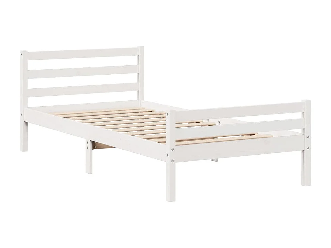 Estructura de cama con cabecero sin colchón blanco 100x200 cm