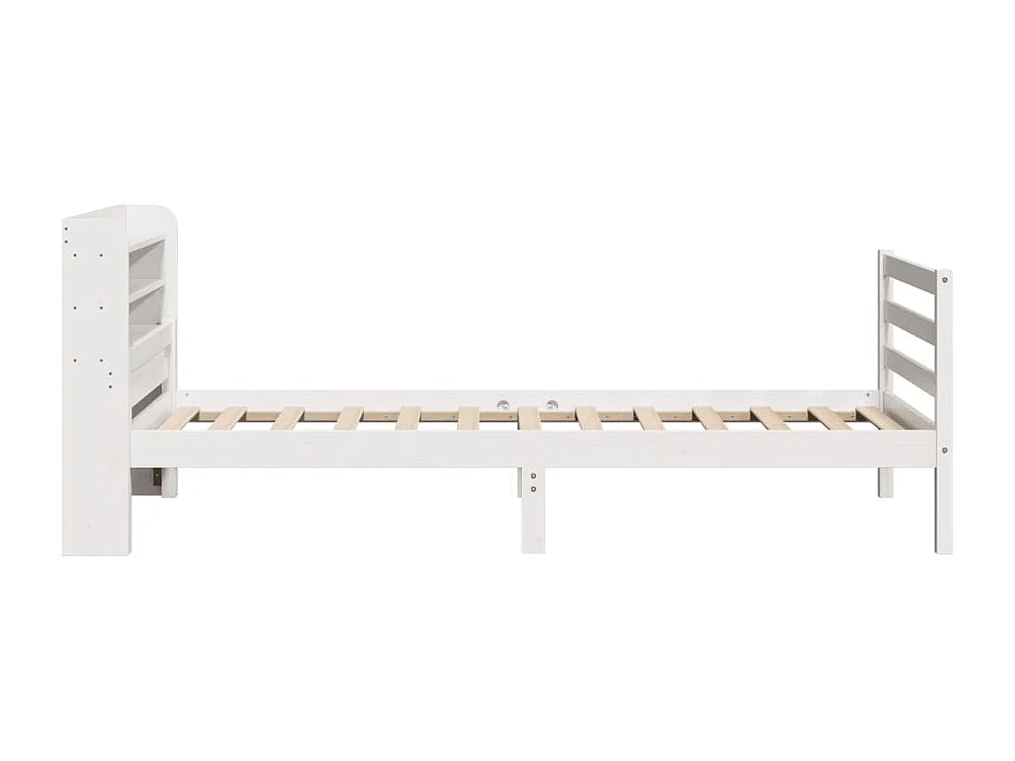 Estructura de cama con cabecero sin colchón blanco 100x200 cm