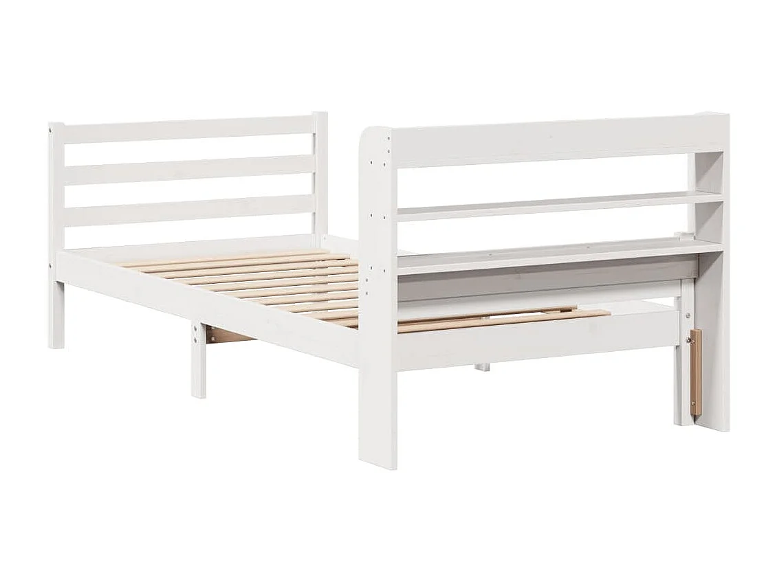 Bedframe met hoofdeinde zonder matras 100x200 cm wit