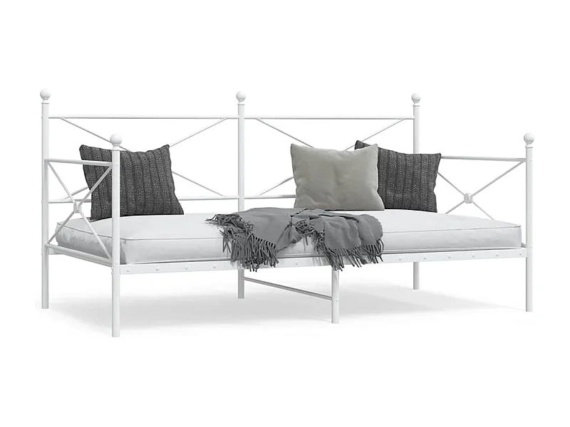 Slaapbank zonder matras 107x203 cm staal wit