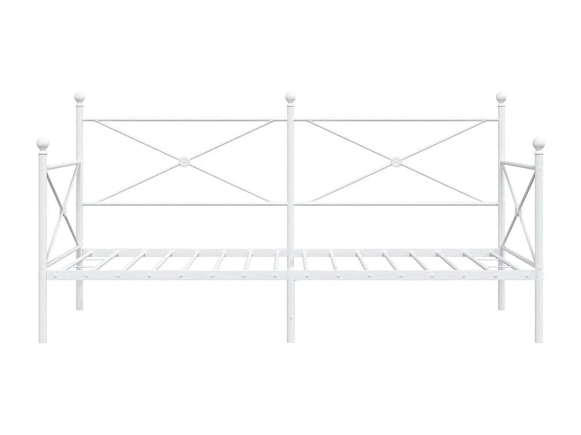 Lit de repos sans matelas blanc 107x203 cm acier