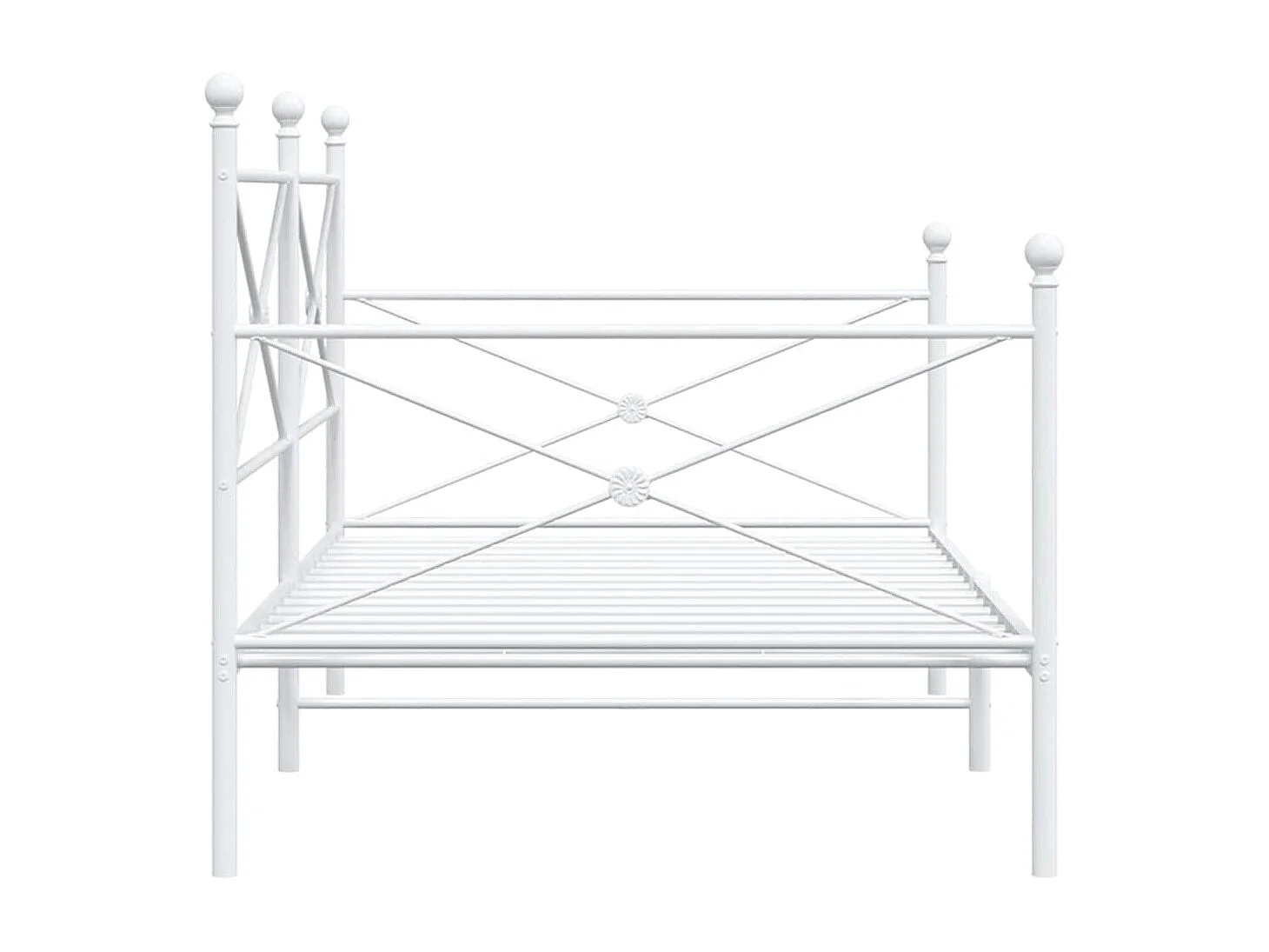 Lit de repos sans matelas blanc 107x203 cm acier