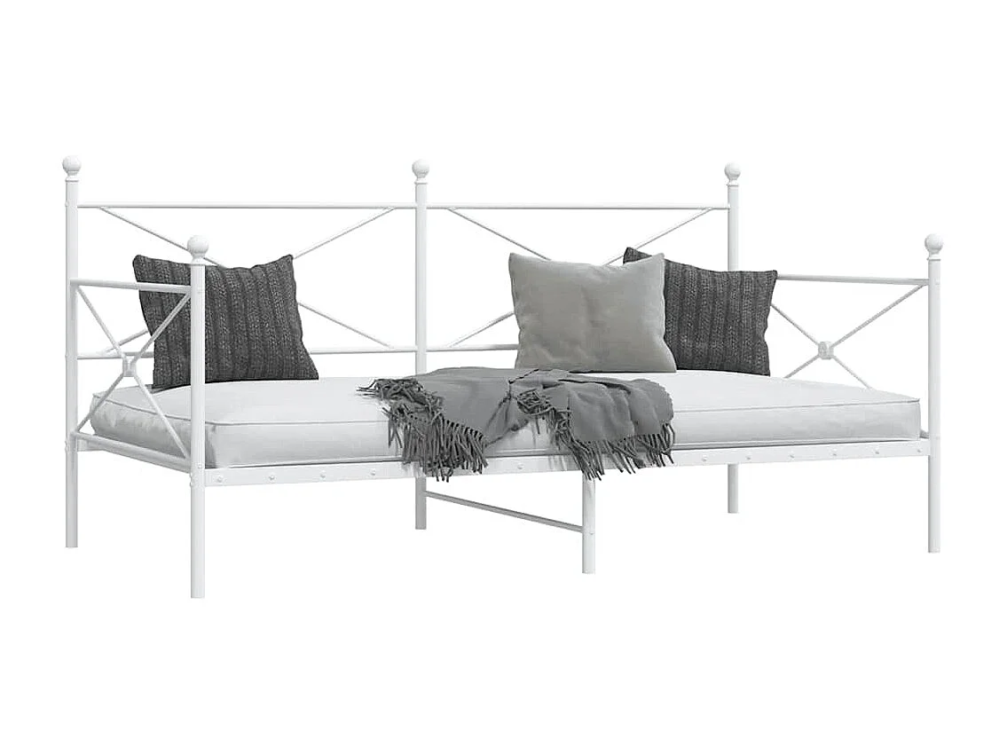 Slaapbank zonder matras 107x203 cm staal wit