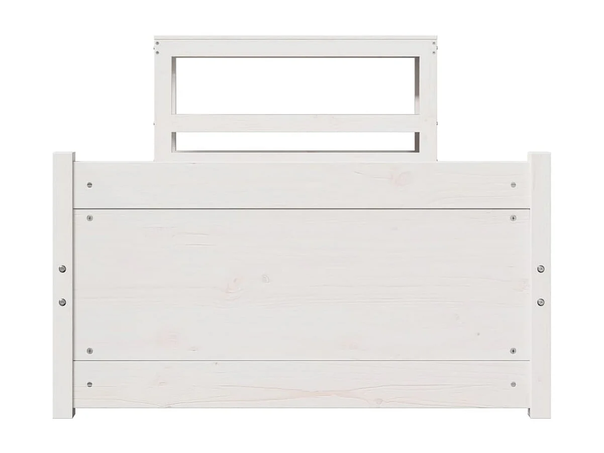 Cadre de lit avec tête de lit sans matelas blanc 75x190 cm