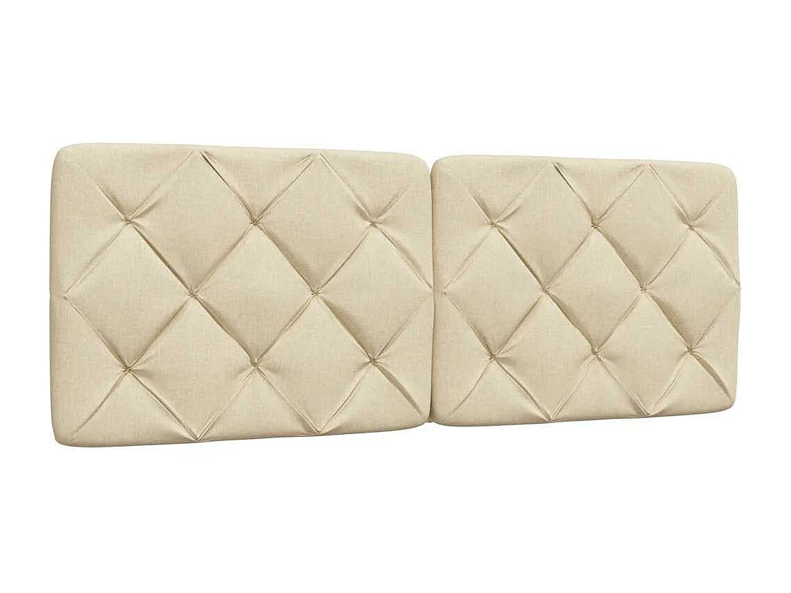 Cadre de lit avec LED sans matelas crème 140x200 cm tissu