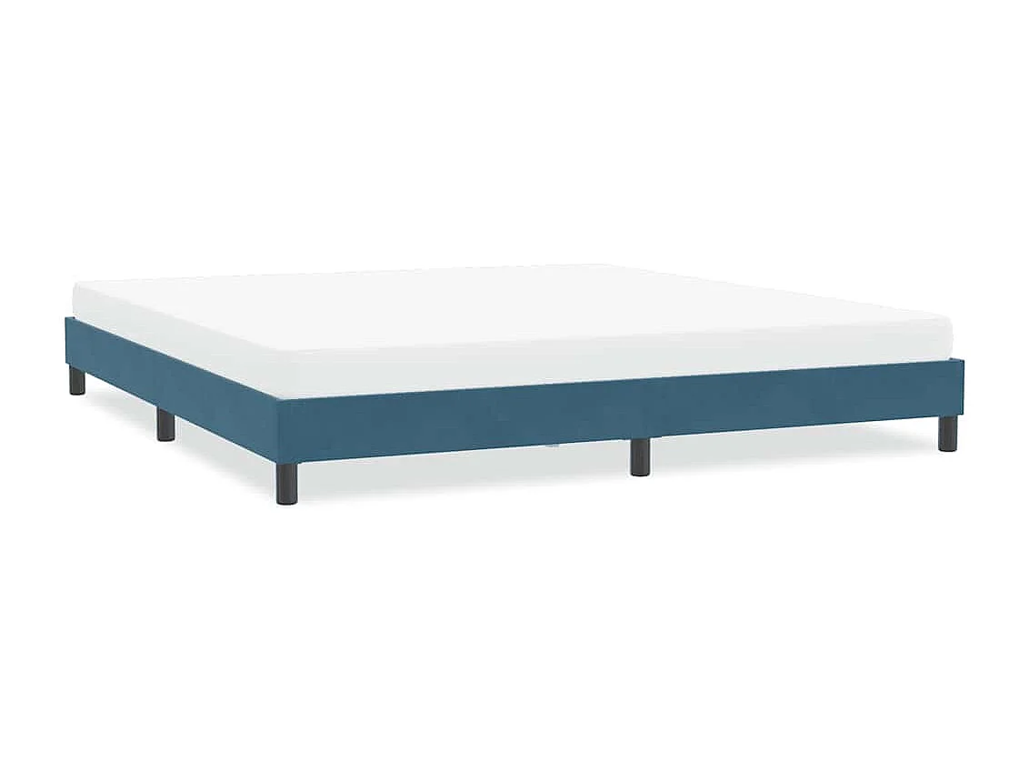 Cadre de lit sans matelas bleu foncé 200x220 cm velours