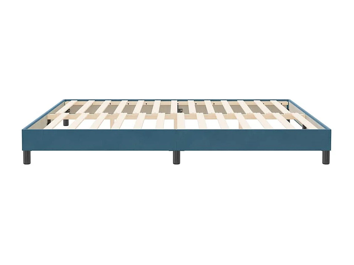 Cadre de lit sans matelas bleu foncé 200x220 cm velours