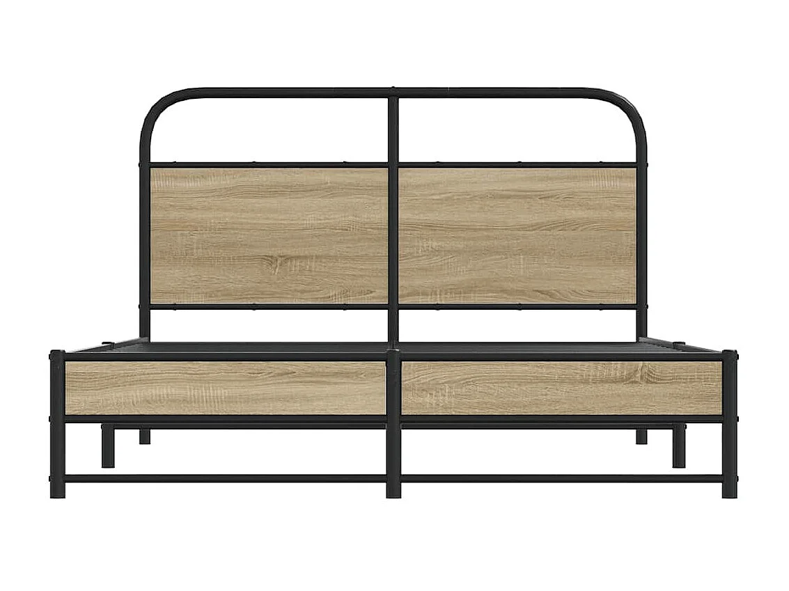 Cadre de lit sans matelas 140x190 cm chêne fumé bois ingénierie