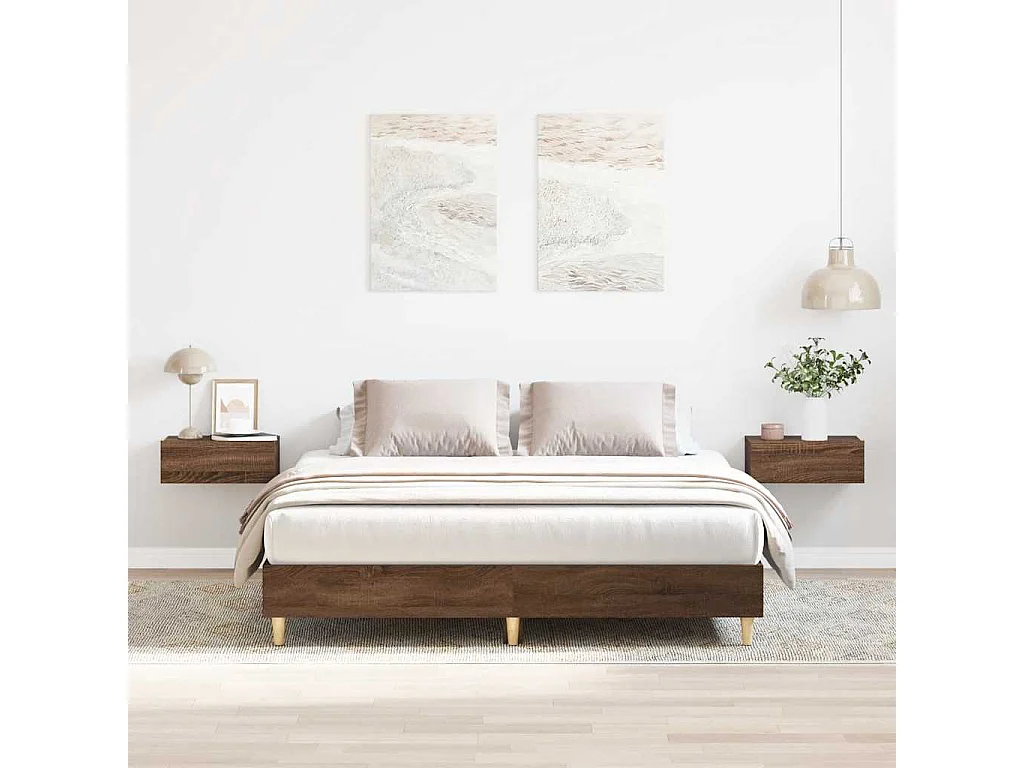 Cadre de lit sans matelas chêne marron 150x200 cm