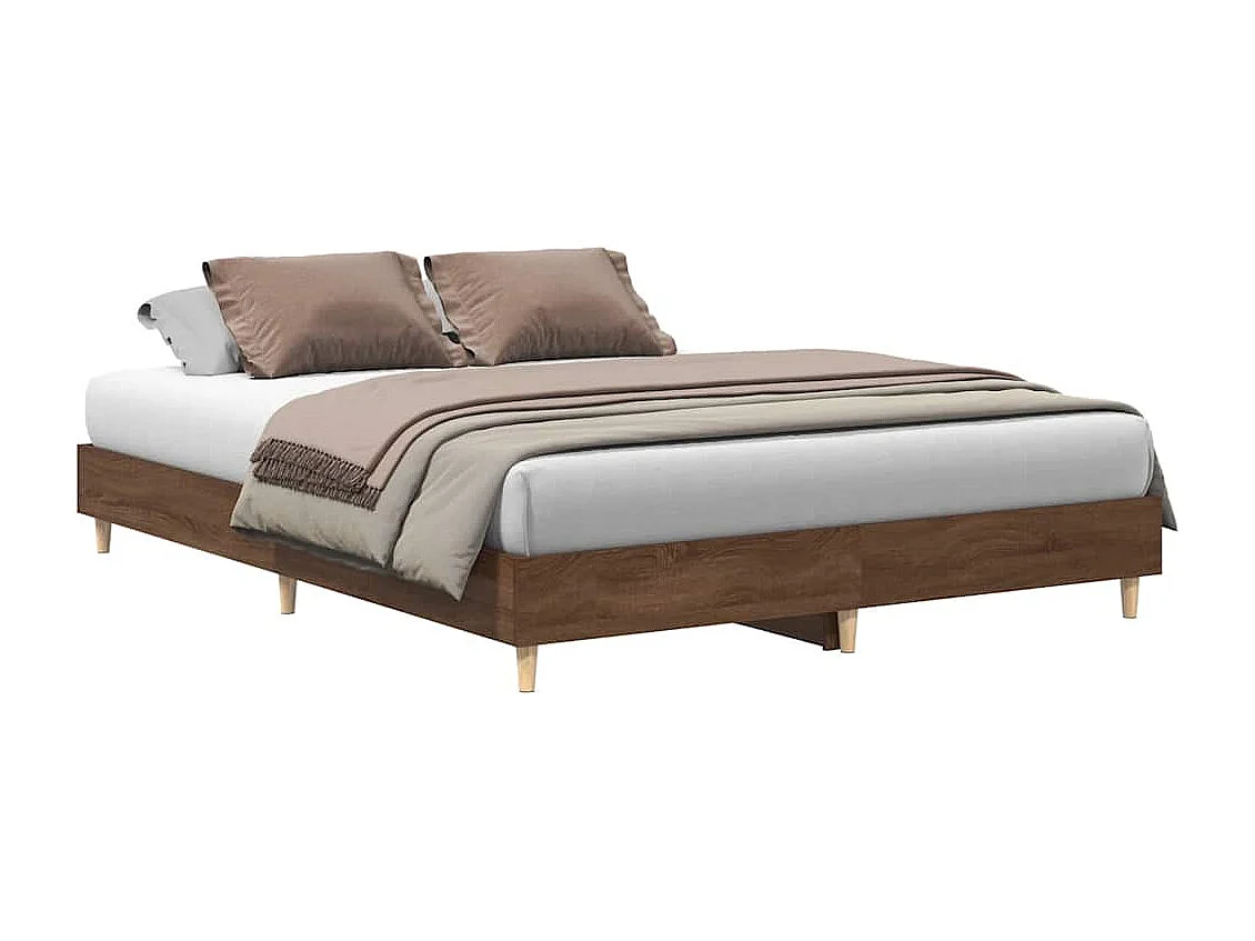 Estrutura de cama sem colchão 150x200 cm carvalho castanho