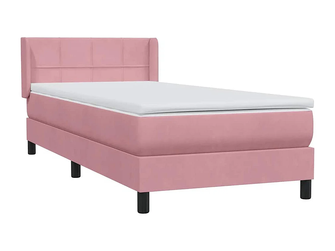 Boxspring met matras fluweel roze 80x220 cm