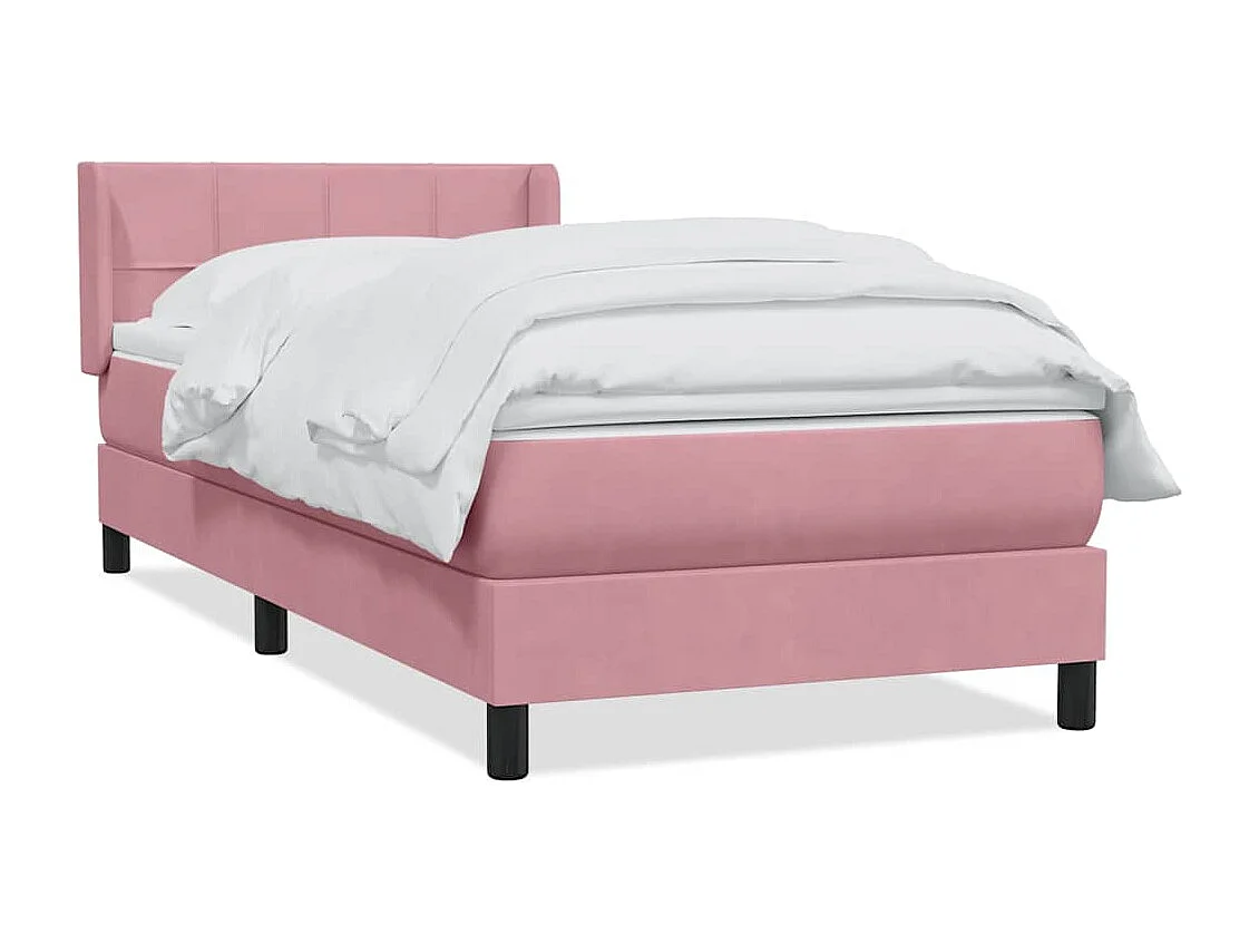 Boxspring met matras fluweel roze 80x220 cm